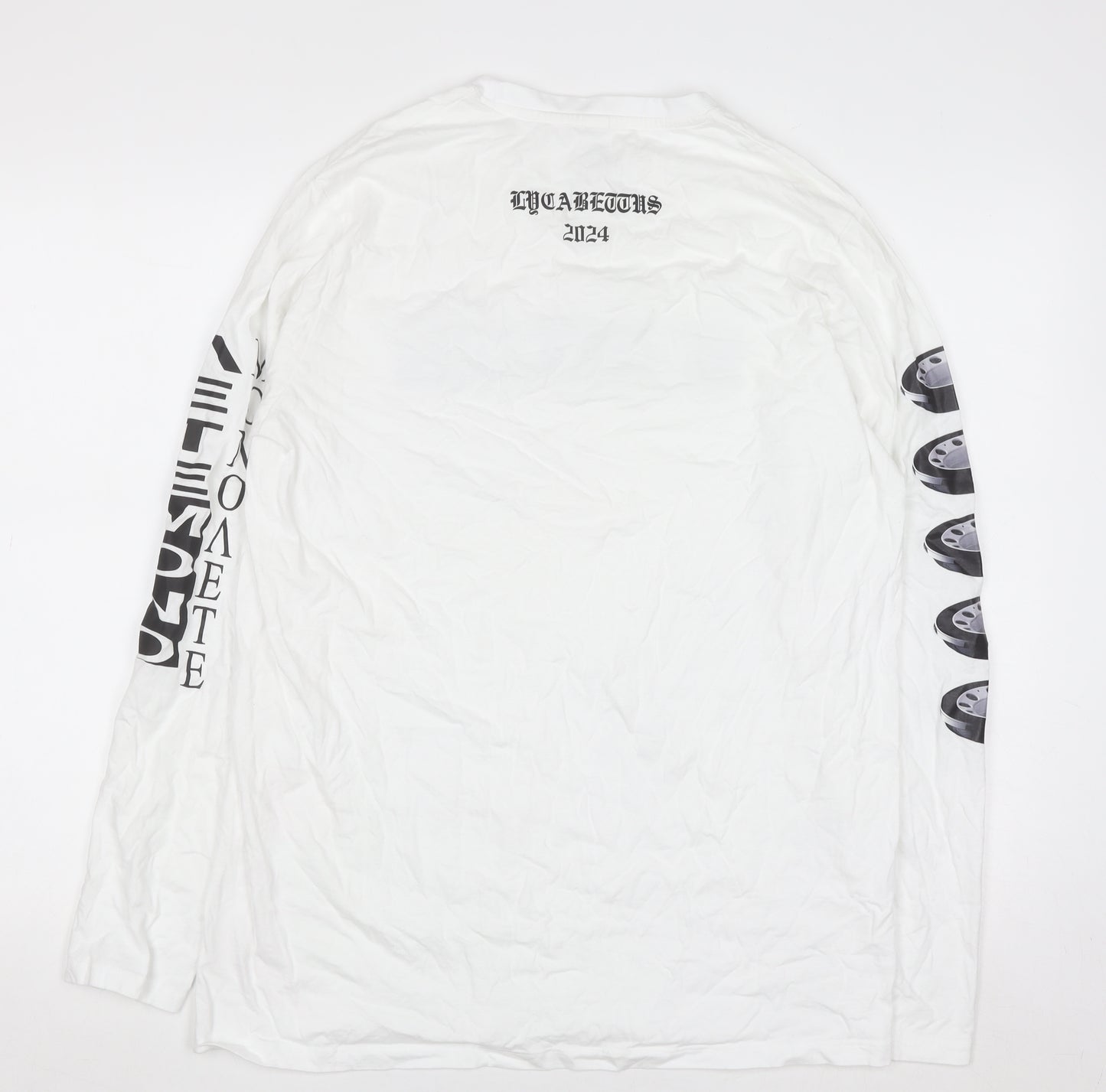 SOL'S Men's White XL Long Sleeve Graphic Print Top
