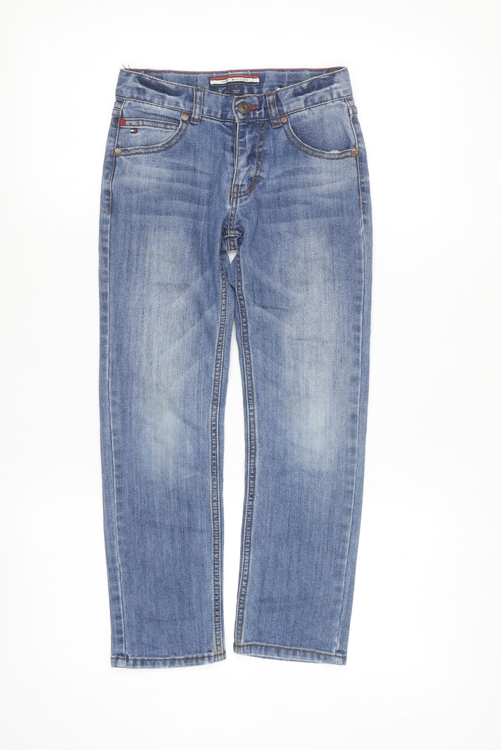 Tommy Hilfiger Boys Blue Straight Jeans 7 Years Adjustable Waist Denim