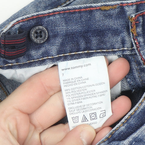 Tommy Hilfiger Boys Blue Straight Jeans 7 Years Adjustable Waist Denim
