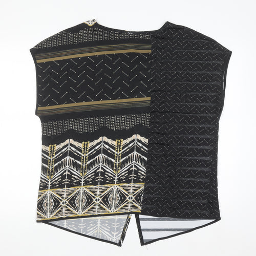 Next Womens Black Geometric Tunic Blouse Size 16