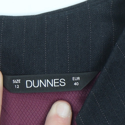 Dunnes Women Black Pinstripe Sheath Work Dress Size 12