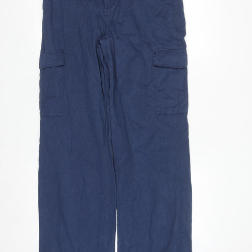 Denim Co Womens Blue Cargo Trousers Size 10 Cotton Casual