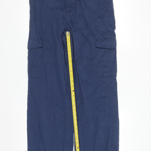 Denim Co Womens Blue Cargo Trousers Size 10 Cotton Casual