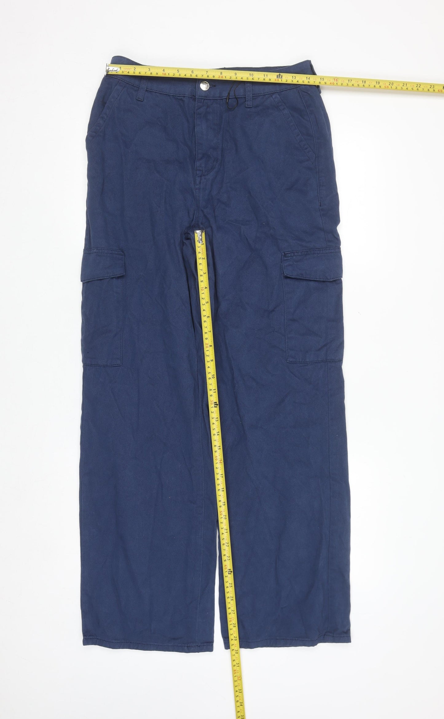 Denim Co Womens Blue Cargo Trousers Size 10 Cotton Casual