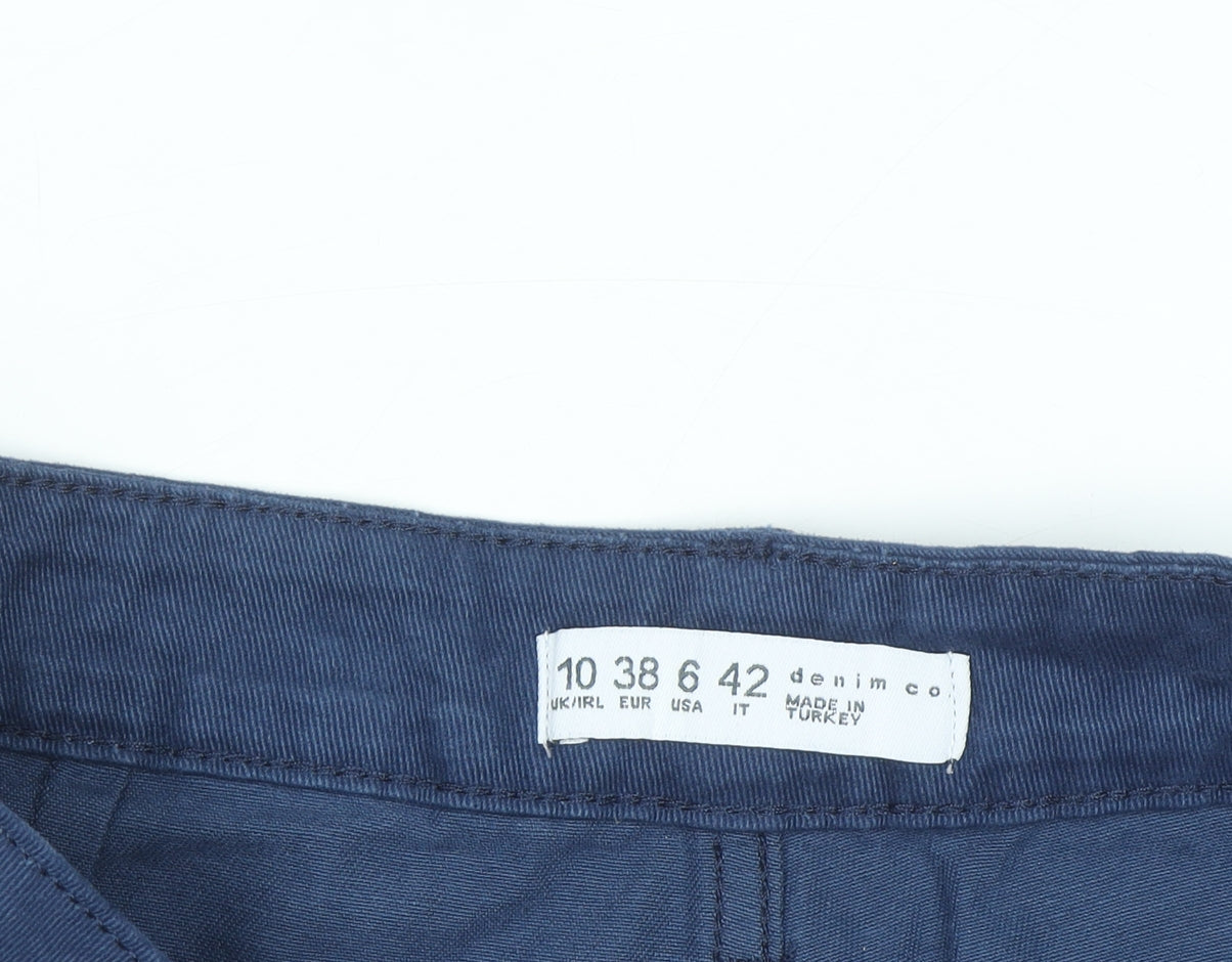 Denim Co Womens Blue Cargo Trousers Size 10 Cotton Casual