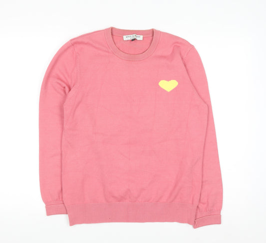 Kelly & Grace Women’s Pink Heart Crew Neck Pullover Jumper Size M