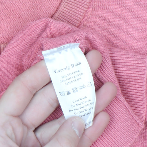 Kelly & Grace Women’s Pink Heart Crew Neck Pullover Jumper Size M