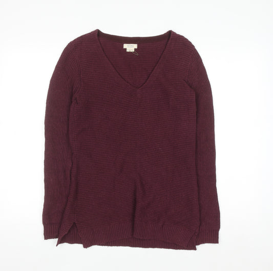 Fat Face Women’s Purple V-Neck Knit Jumper Size 6