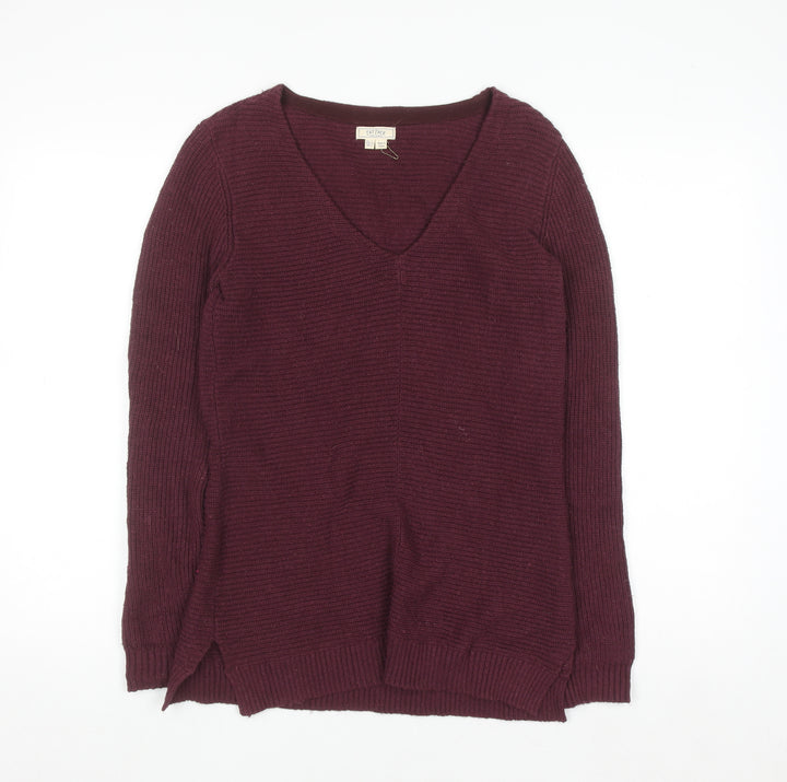 Fat Face Women’s Purple V-Neck Knit Jumper Size 6