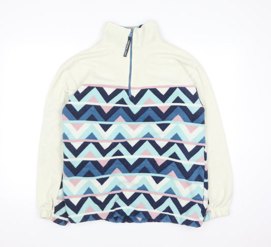 Harper & Lewis Women's Cream Fleece 1/2 Zip Aztec Pullover Sweatshirt Size S