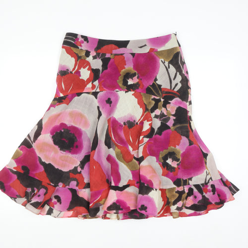 Fenn Wright Manson Women's Multicoloured Floral Wool Flared Skirt Size 12