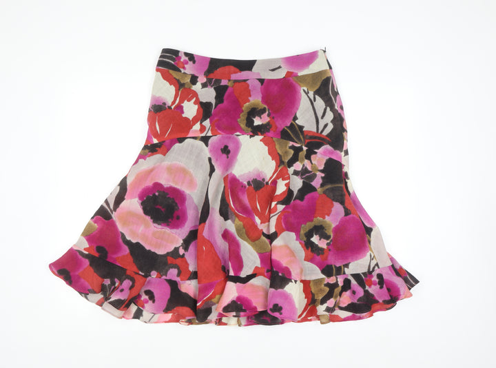 Fenn Wright Manson Women's Multicoloured Floral Wool Flared Skirt Size 12
