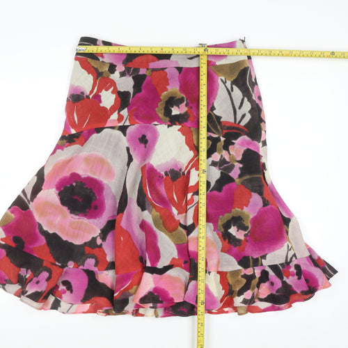 Fenn Wright Manson Women's Multicoloured Floral Wool Flared Skirt Size 12