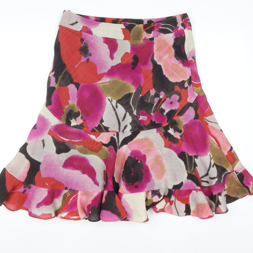 Fenn Wright Manson Women's Multicoloured Floral Wool Flared Skirt Size 12