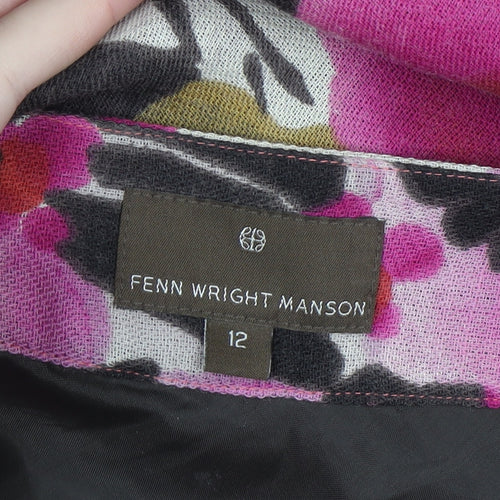 Fenn Wright Manson Women's Multicoloured Floral Wool Flared Skirt Size 12