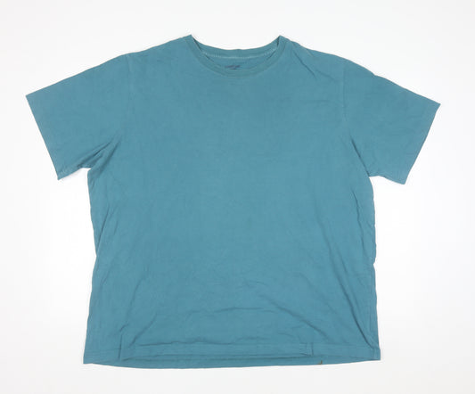 Lands' End Men’s Blue Cotton Crew Neck Short Sleeve Super-T XL T-Shirt