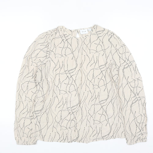 Vila Womens Beige Patterned Viscose Tunic Blouse Size 12