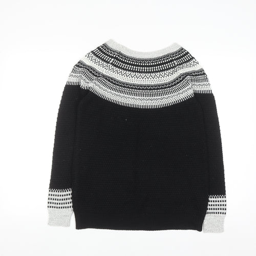 Next Women's Black & Grey Fair Isle Knit Jumper Size 8