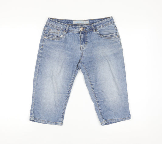 Dunnes Women’s Blue Denim Bermuda Shorts Size 8 Stretch Casual