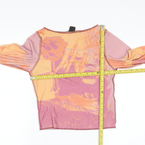 Urban Outfitters Womens Multicoloured Cropped Long Sleeve Top M