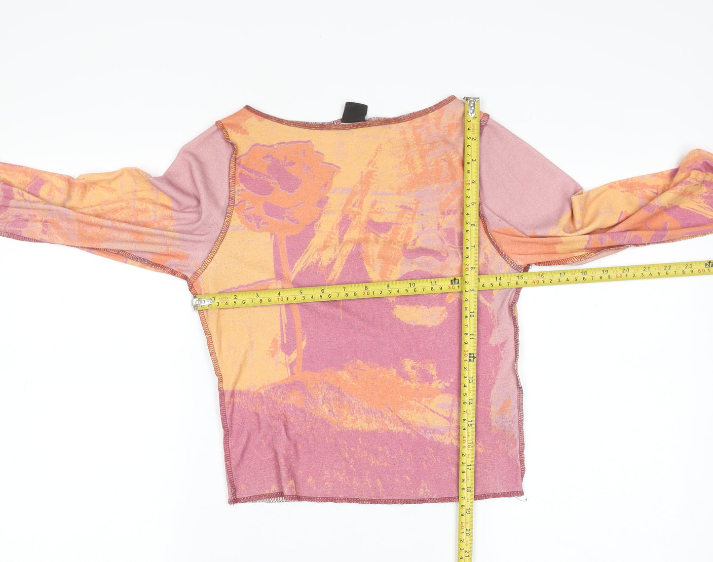 Urban Outfitters Womens Multicoloured Cropped Long Sleeve Top M