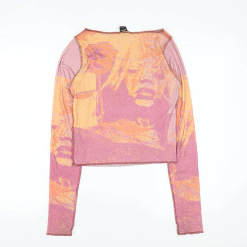 Urban Outfitters Womens Multicoloured Cropped Long Sleeve Top M