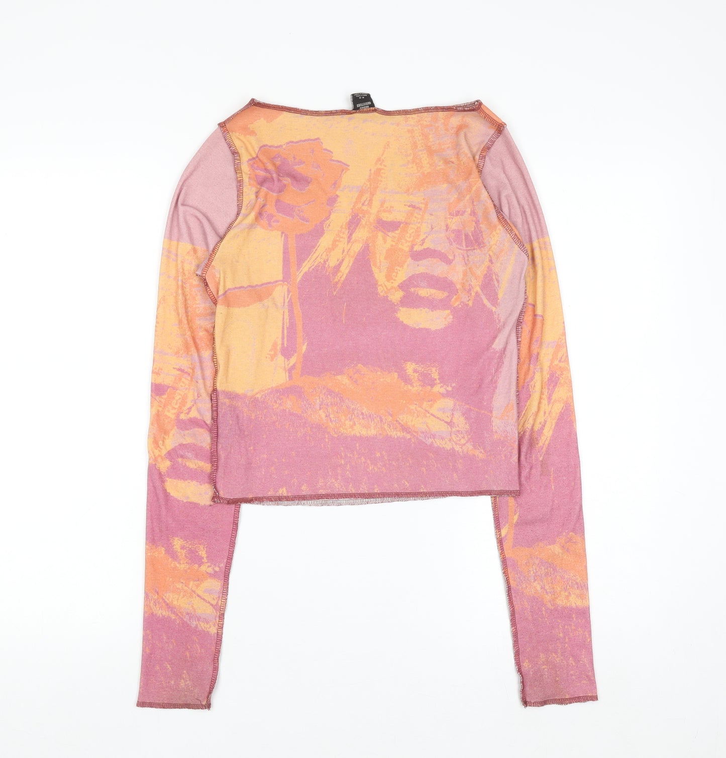 Urban Outfitters Womens Multicoloured Cropped Long Sleeve Top M
