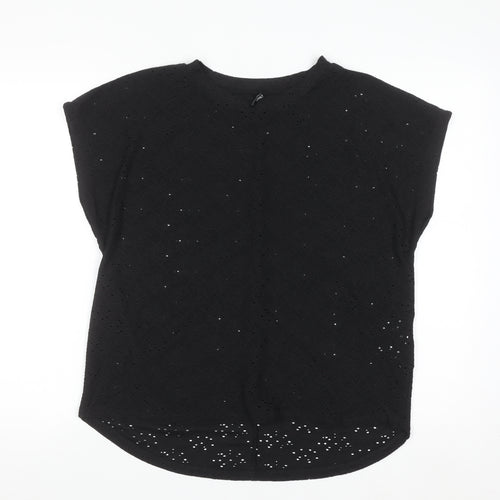 ONLY Women's Black Lace Short Sleeve Blouse Size M