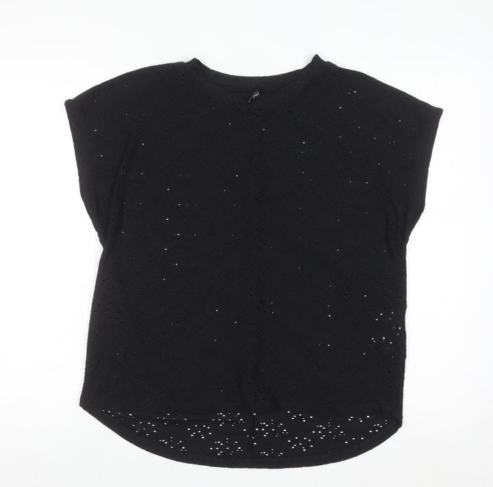 ONLY Women's Black Lace Short Sleeve Blouse Size M