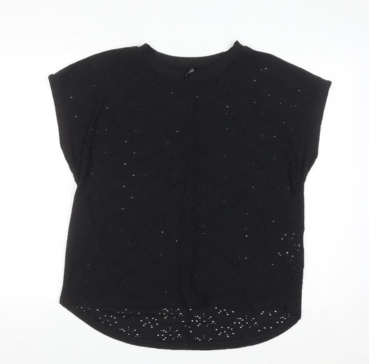 ONLY Women's Black Lace Short Sleeve Blouse Size M