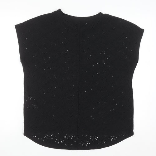 ONLY Women's Black Lace Short Sleeve Blouse Size M