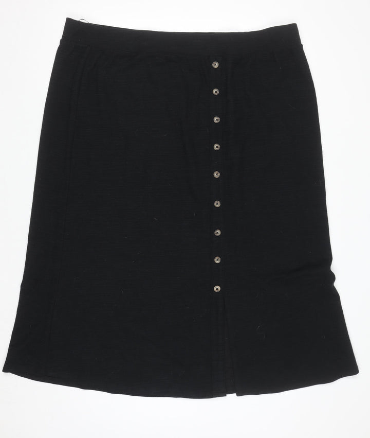 Dunnes Womens Black 2XL Knee Length Button Pencil Skirt