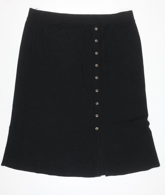 Dunnes Womens Black 2XL Knee Length Button Pencil Skirt