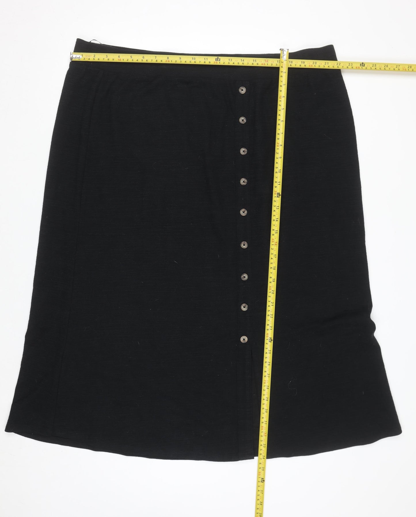 Dunnes Womens Black 2XL Knee Length Button Pencil Skirt