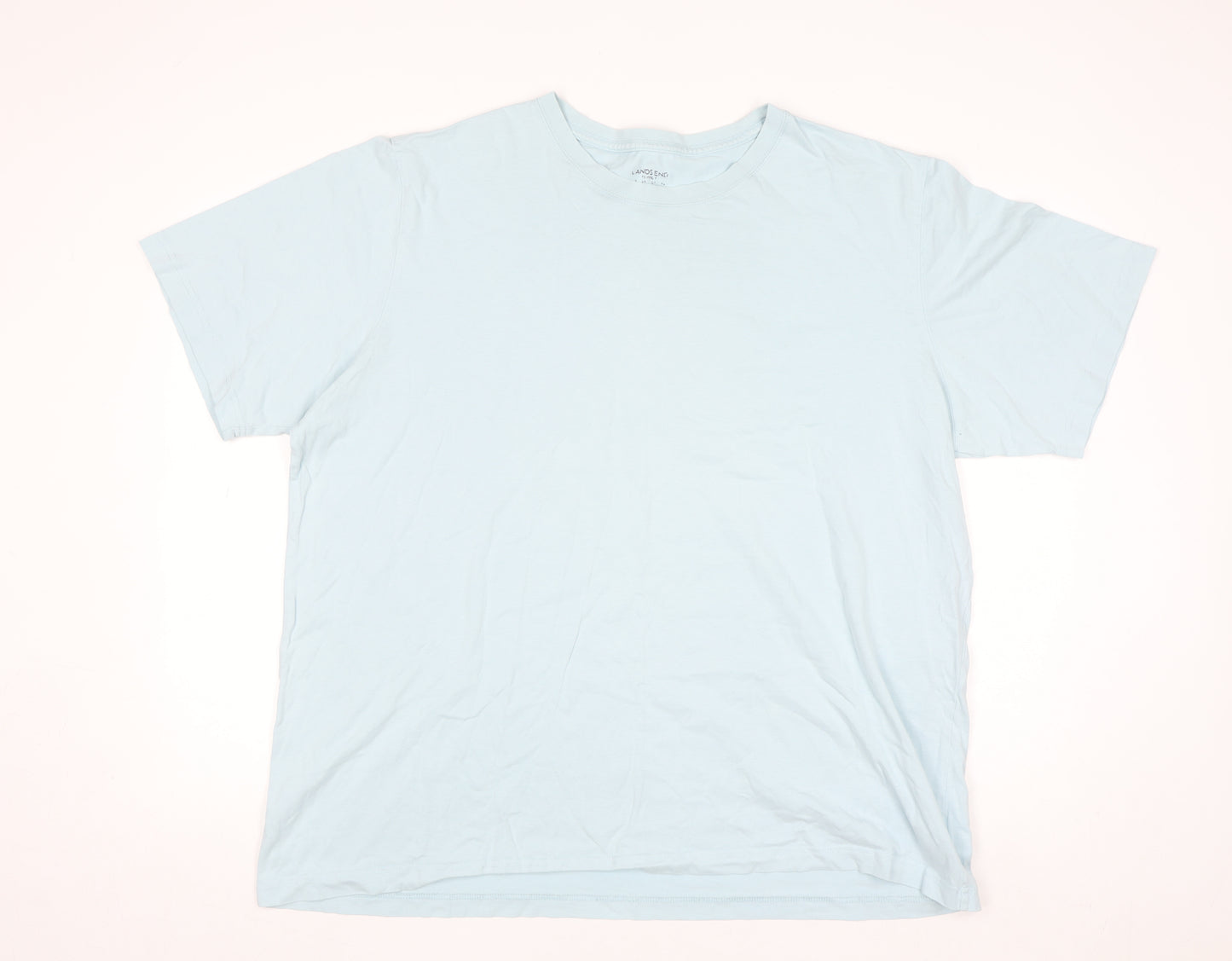 Lands' End Men's Blue Cotton Short Sleeve Crew Neck T-Shirt Size L