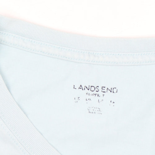 Lands' End Men's Blue Cotton Short Sleeve Crew Neck T-Shirt Size L