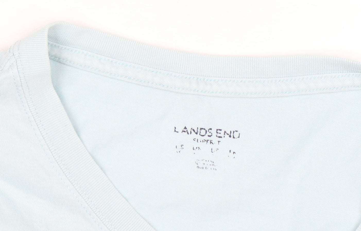 Lands' End Men's Blue Cotton Short Sleeve Crew Neck T-Shirt Size L