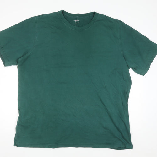 Lands’ End Men’s Green Cotton Crew Neck Short Sleeve T-Shirt Size L