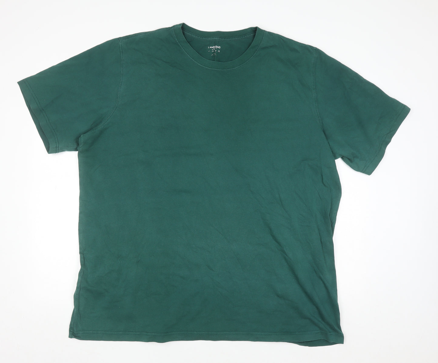 Lands’ End Men’s Green Cotton Crew Neck Short Sleeve T-Shirt Size L