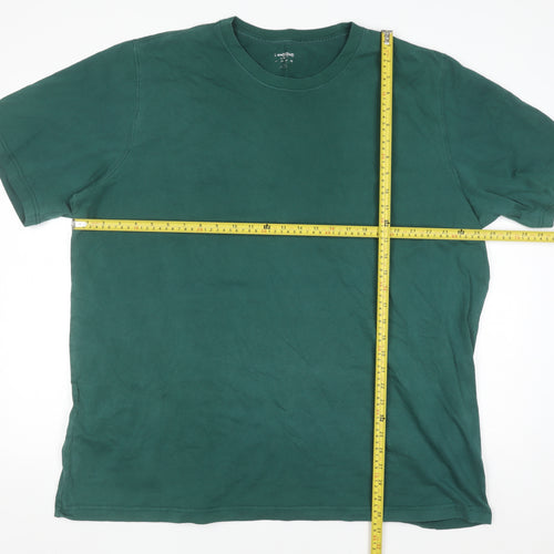 Lands’ End Men’s Green Cotton Crew Neck Short Sleeve T-Shirt Size L