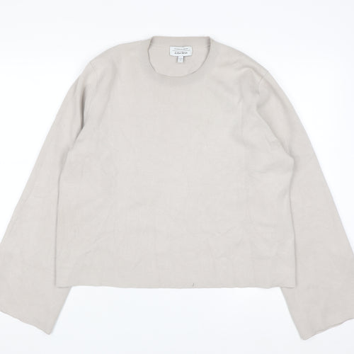 & Other Stories Women Beige Crew Neck Viscose Blend Jumper Size 12