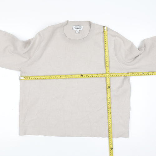 & Other Stories Women Beige Crew Neck Viscose Blend Jumper Size 12