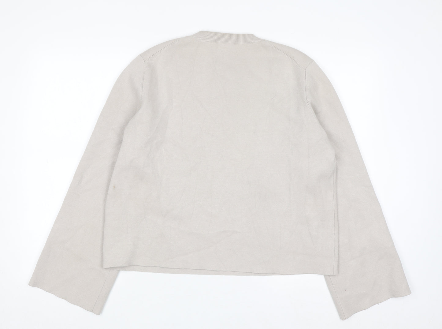 & Other Stories Women Beige Crew Neck Viscose Blend Jumper Size 12
