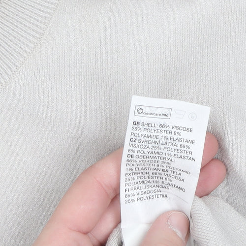 & Other Stories Women Beige Crew Neck Viscose Blend Jumper Size 12