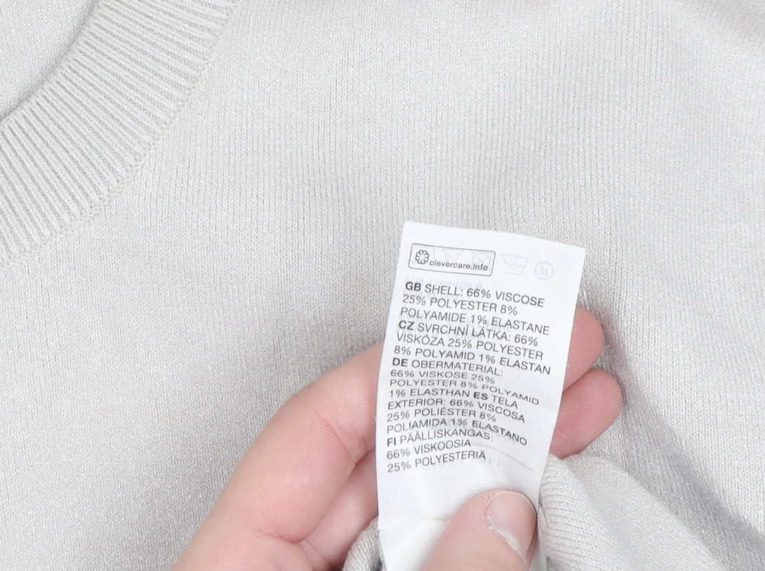 & Other Stories Women Beige Crew Neck Viscose Blend Jumper Size 12