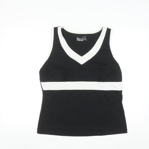 Tek Gear Women's Black XL V-Neck Colourblock Active Tank Top
