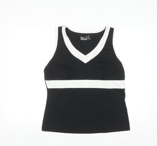 Tek Gear Women's Black XL V-Neck Colourblock Active Tank Top