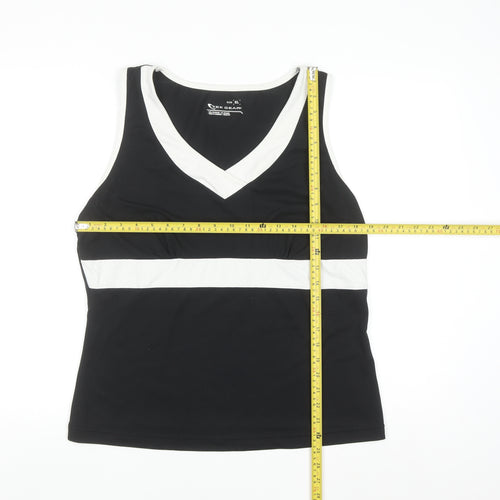 Tek Gear Women's Black XL V-Neck Colourblock Active Tank Top