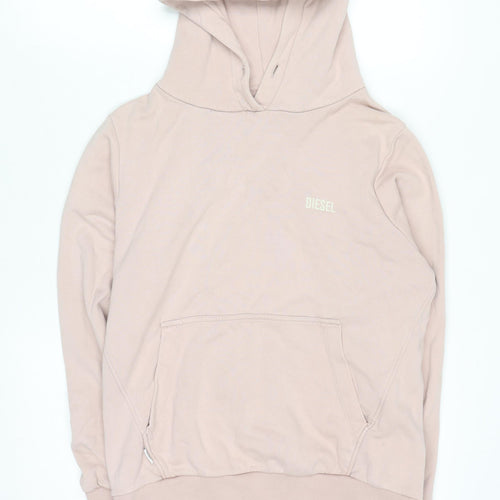 Diesel Women's Beige Pullover Hoodie XS Cotton Blend Casual