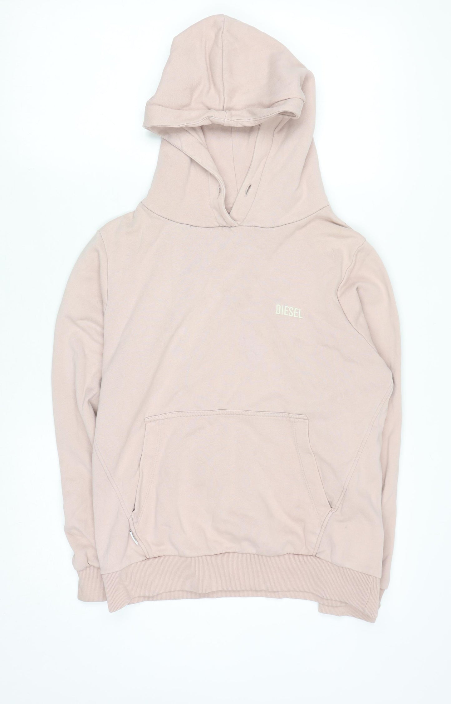 Diesel Women's Beige Pullover Hoodie XS Cotton Blend Casual